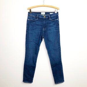 Frame Samir’s Le high skinny crop dark wash jeans